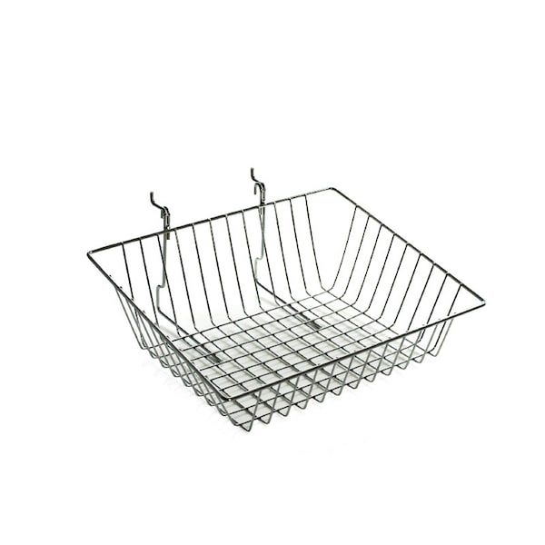 Azar Displays 5"H Sloped Chrome Wire Basket, PK2 300624 - main